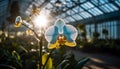 Single orchid blossom showcases beauty in nature generated by AI Royalty Free Stock Photo