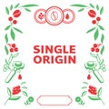 Single origin background with cherry fruits coffee