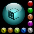 Single package icons in color illuminated glass buttons