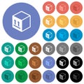 Single package round flat multi colored icons