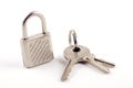 Single Padlock w/ Keys Royalty Free Stock Photo