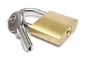 Single Padlock w/ Keys Royalty Free Stock Photo