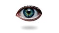 Intense Dramatic Eyes Floating on White Background Royalty Free Stock Photo