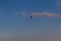 A single paraglider flying over the mountain Toratau Royalty Free Stock Photo