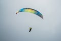 Single paraglider pilot flying Royalty Free Stock Photo