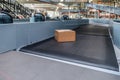 Single parcel transported on conveyor