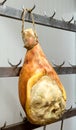 Single parma or prosciutto ham in a butchery Royalty Free Stock Photo