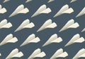 A single pattern of white paper airplanes Royalty Free Stock Photo