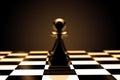 Single Pawn Chessboard. Confidence and Ambition concept