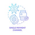 Single payment channel blue gradient concept icon