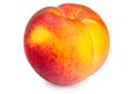 single peach fruit isolated on white background Royalty Free Stock Photo