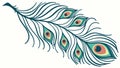 Single Peacock Feather Elegant Vector, vector design Generative AI Royalty Free Stock Photo