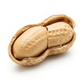 Open Peanut in Shell Showing Two Kernels on White Background legume food Royalty Free Stock Photo
