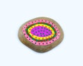 Pebble painted with colorful dots