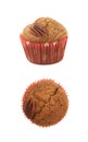 Single pecan nut muffin isolated Royalty Free Stock Photo