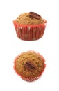 Single pecan nut muffin isolated Royalty Free Stock Photo