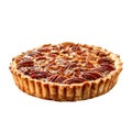 A Single Pecan Pie With Flaky Crust and Shiny Glaze Royalty Free Stock Photo