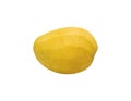 Single peeled mango isolated on white background. A fresh mango ready to eat