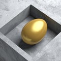 Valuable Golden Egg Secured in Concrete Royalty Free Stock Photo