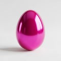 A Shiny Metallic Pink Easter Egg on a White Background image photo Royalty Free Stock Photo