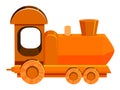 Single picture of orange train on white background