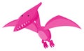 Single picture of pink pteranodon flying