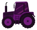 Single picture of purple tractor on white background