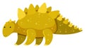 Single picture of stegosaurus in yellow