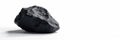 Single piece of coal on pristine white background , natural, energy Royalty Free Stock Photo