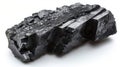 Single Piece of Shiny Black Coal Isolated on White Background Royalty Free Stock Photo