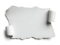 Torn piece of paper on a white background Royalty Free Stock Photo