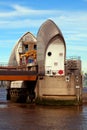 Single pier of Thames Barrier in Woolwich, London, United Kingdom Royalty Free Stock Photo