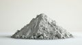 A single pile of cement powder viewed from the side, isolated on a white background. Royalty Free Stock Photo