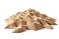 A single pile of sand sits on a white surface Royalty Free Stock Photo