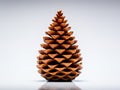 Single pine cone isolated in white background. Royalty Free Stock Photo