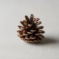 A single pine cone rests upright Royalty Free Stock Photo