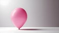 single pink balloon with white background, spirit of happiness