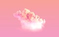 single pink sunrise large cumulus cloud - creative nature 3D illustration