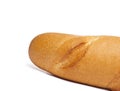 single plain hotdog bun, isolated on white Royalty Free Stock Photo