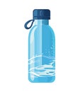 Single plastic bottle icon with purified water