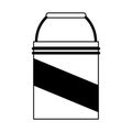 Single plastic bucket icon cartoon in black and white