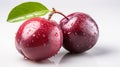 A single Plum on a white background