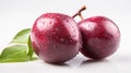 A single Plum on a white background