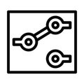 single pole double throw electric switch line icon vector illustration Royalty Free Stock Photo