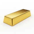 Shiny Golden Bar Isolated on White Background ingot bullion Royalty Free Stock Photo