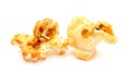 Single popcorn flake isolated. Golden, nobody. Royalty Free Stock Photo
