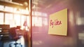A single post-it note with Big Idea written on it, stuck to a clean Royalty Free Stock Photo