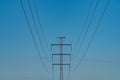 Single power line against a cloudless sky