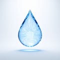 Smart Water Technology Concept in a Digital Droplet Royalty Free Stock Photo