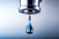 A Single Pristine Water Drop Dripping from a Minimalist Faucet A Study in Clean Design and Fluid Motion